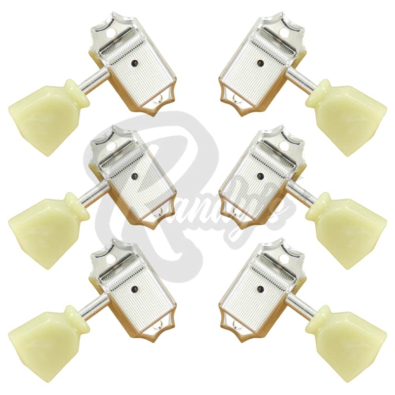 Gotoh SD90-SL Vintage Deluxe Tuners w/ Keystone Buttons (L3+R3) - Fits Gibson® & Kluson®-Nickel image 1