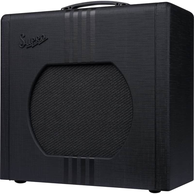 Supro Delta King 12 Reverb Black/Black (15 Watts, 1x12"), Black image 1