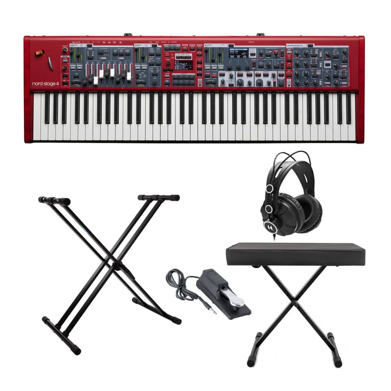 Nord Stage 4 HA73 73-Key Fully-Weighted Keyboard Bundle with Adjustable Stand, Adjustable Bench, Studio Monitor Headphones and Sustain Pedal (4 Items) image 1