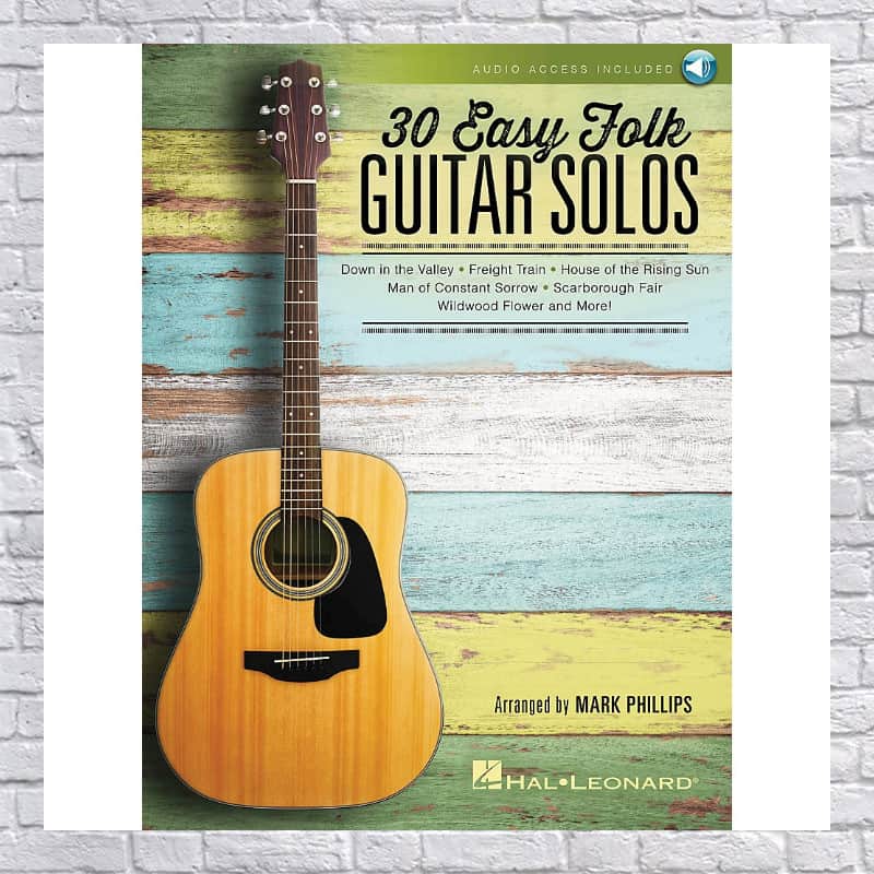 30 Easy Folk Guitar Solos Tab & Music Book With Audio Tom Dooley Fare Thee Well image 1