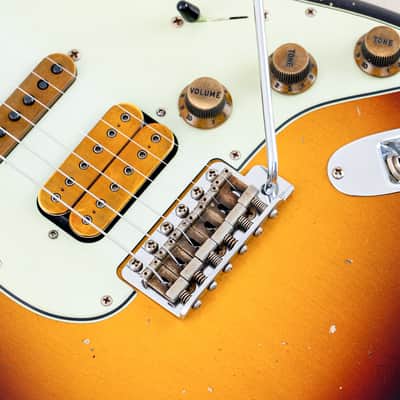 2024 Fender Custom Shop Alley Cat Stratocaster Heavy Relic SSH Superstrat Sunburst w/ Case, CoA image 8