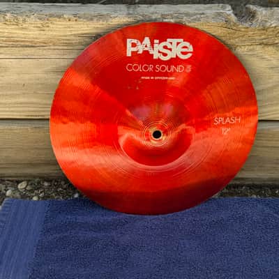 Paiste Colorsound Cymbal Set-14 Heavy hats, 12 Splash, 16 Crash, 18" Crash, 18" Heavy Crash, and 18" China 1980's - Red image 6