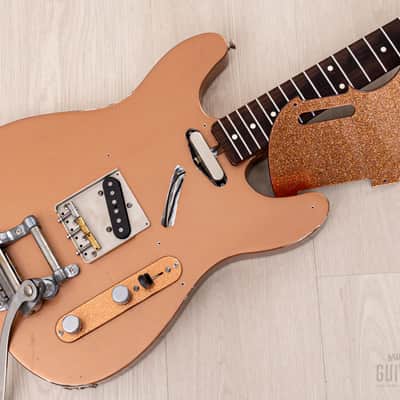 Snakehead T-Style Double Cutaway, MJT Body & Fender-Licensed Musicraft Neck, Copper Lacquer w/ Bigsby, Porter Pickups, Case image 20