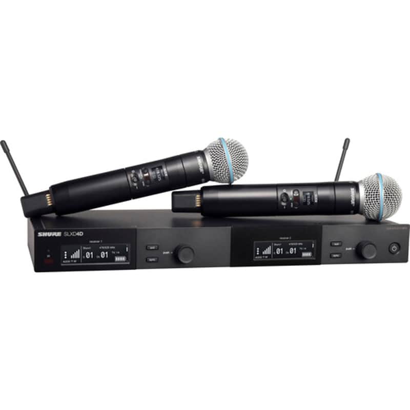 Shure SLXD24D/B58 - Dual Wireless System with 2 SLXD2/B58 Handheld Transmitters image 1