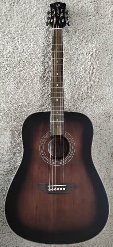 Luna Art Vintage Style Dreadnought Full Size Acoustic Solid Top Guitar - B Stock image 1