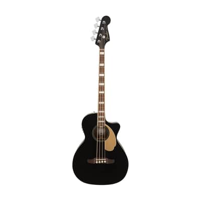 Fender Kingman Acoustic Bass Guitar w/Bag, Jetty Black Bild 1