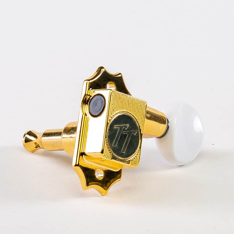 True Tune True Tune Vin-Mod 3x3 Tuning Keys with White Oval Buttons - Gold Finish - New