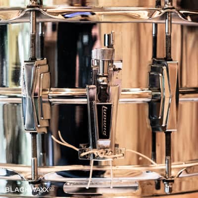 Ludwig Supraphonic - Vintage 6.5x14" 10-Lug - Pointed Blue Olive Badge - Bonham Snare image 14