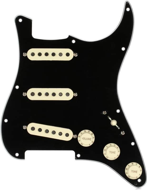 Fender Tex-Mex SSS Pre-wired Stratocaster Pickguard - Black 3-ply image 1
