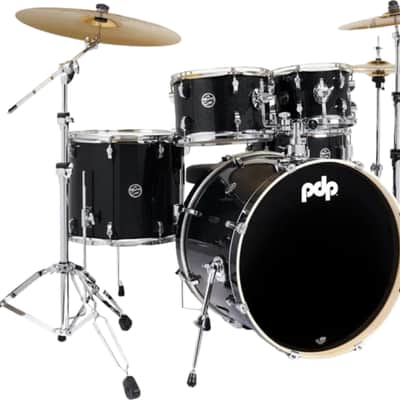 PDP Mainstage 5-Piece Complete Acoustic Drum Kit, Black Sparkle image 1