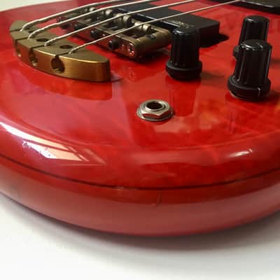 Alembic Essence 4-String 1991 Flame Maple / Trans Red image 4