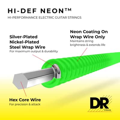 DR Strings HI-DEF NEON™ - MULTI-COLOR Colored Electric Guitar Strings: Heavy 11-50 image 4