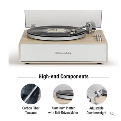Crosley Stave CR6046A 2-Speed Belt-Drive Turntable - Natural Wood - Bluetooth In/Out image 3