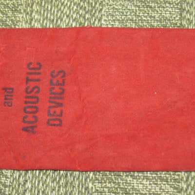 vintage Shure microphone pouch 1960s / 1970s - Outer areas: red thin velvet with black graphic / Inner areas: tan thin canvas (11 & 1/8" x 3") image 12