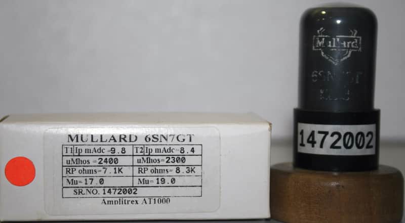 Rare 6SN7GT Mullard Black Base Made in Gt. Britain Amplitrex Tested Qty 1 Pc image 1