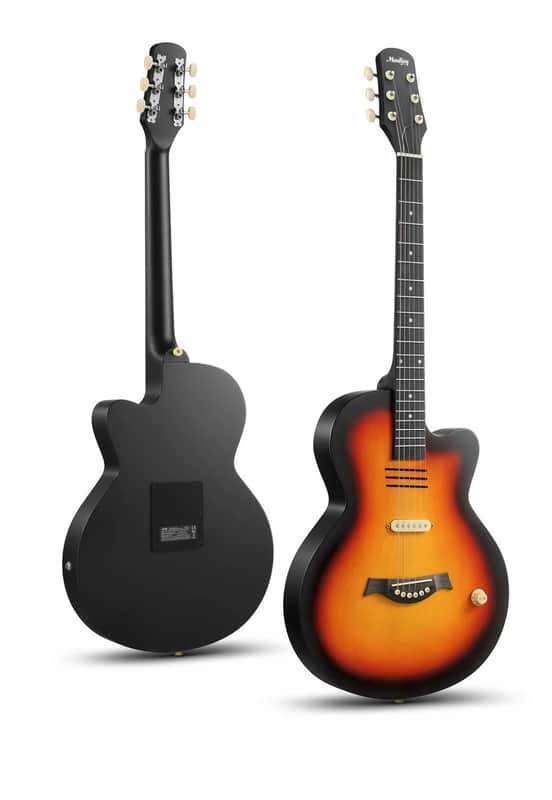 New Moukey 39" Cutaway Electric Acoustic Guitar Sunburst BCC-100 Student Starter image 1