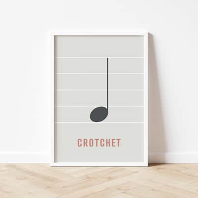 Crotchet Note Print - Music Theory Poster, Quarter Note, Piano Note Print, A4 Size image 2