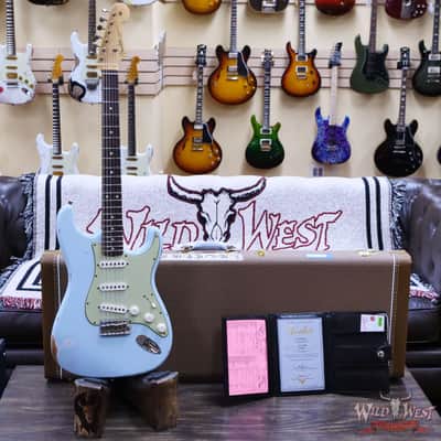 Fender Custom Shop 1962 Stratocaster Hand-Wound Pickups AAA Dark Rosewood Slab Board Relic Sonic Blue image 6