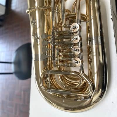 New Alexander model 164 "Kaisertuba" BBb Tuba in Gold Brass,4 valves, Lacquered,Nickel-Silver Garland; with Care Kit image 4