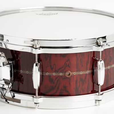 Tama TBS1455S DKR STAR Bubinga Snare Drum / Dark Red Cordia 14"×5.5" image 5