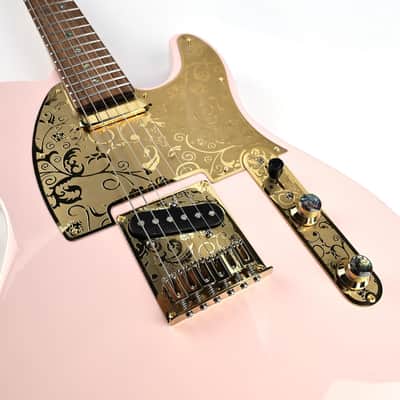 Stainless Steel Pickguard Scratch Plate 8 Holes SS Single-Coil Pickups Metal Engraving Electric Guitar Pickguard Compatible with USA/Mexican Telecaster Tele Modern Style Guitar Parts(Gold) image 7