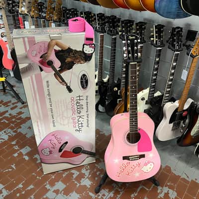 Squier Hello Kitty Dreadnought Acoustic Pink + Strap And Original Box image 8