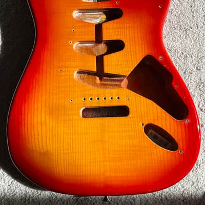Fender Rarities Series Flame Ash Top American Original '60s Stratocaster Body Plasma Red Burst image 1
