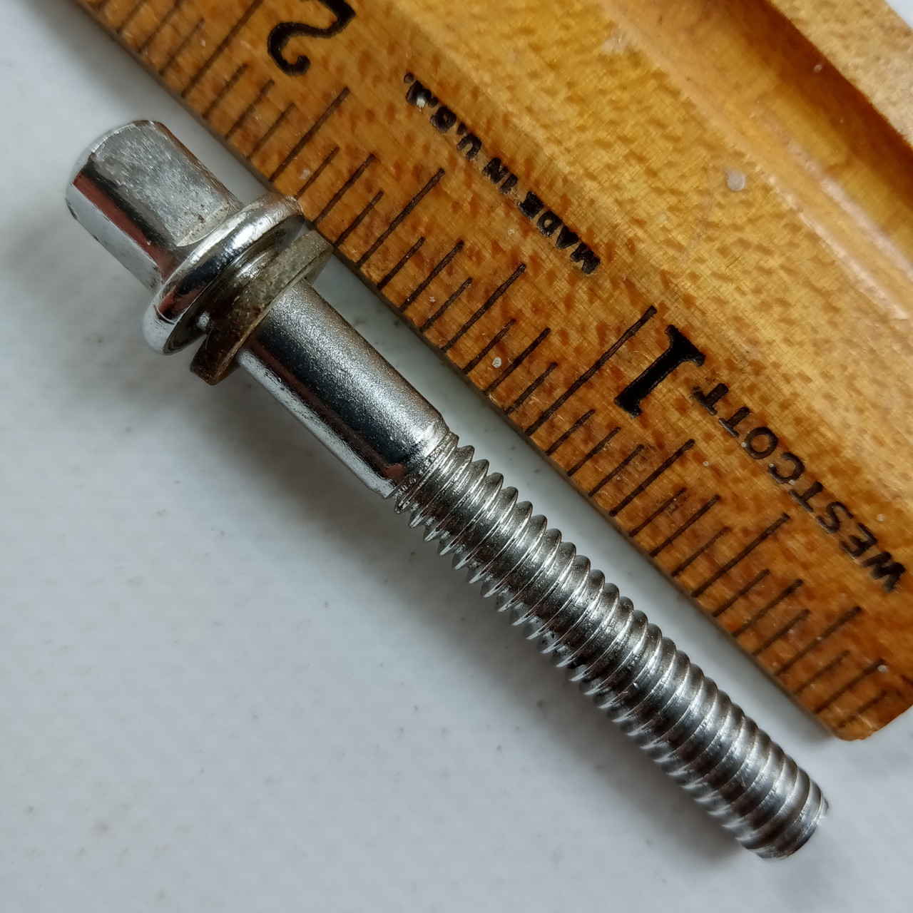 Leedy&Ludwig 1 5/8"Chrome T-Rod Snare/Tom Drum 12-24 Tension Vintage 50s Key USA — main photograph