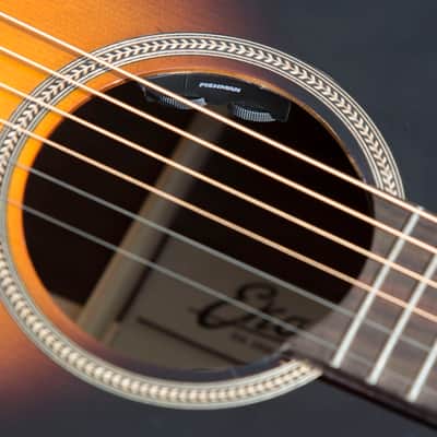 Eko EGO Icon I EQ Vintage Sunburst Sitka Spruce Top OM Electro Acoustic Guitar New image 8
