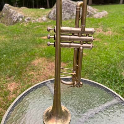 1922 Buescher True Tone Trumpet — Nickel/Silver w/ Engraved Bell — Original Case & Mouthpiece — Freshly Serviced image 4