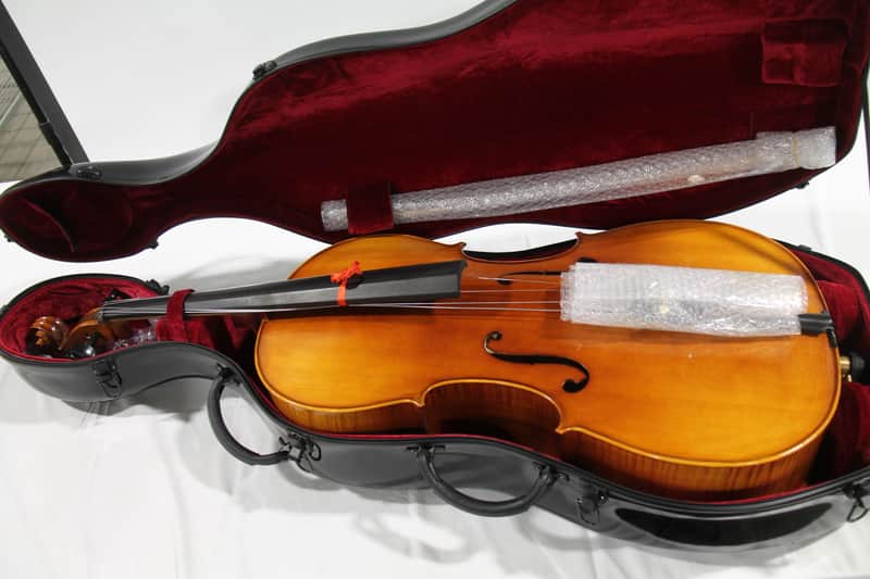 Cecilio CCO-600 Ebony Fitted Hand Oil-Rubbed Highly Flamed Solid Wood Cello, Size 4/4 image 1