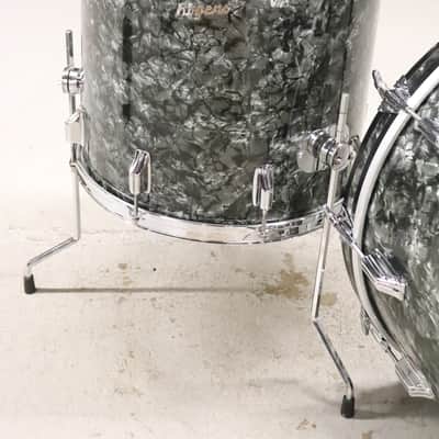 Rogers Holiday 3pc Drum Set Kit Vintage 1960's 22/13/16" Black Diamond Pearl image 9