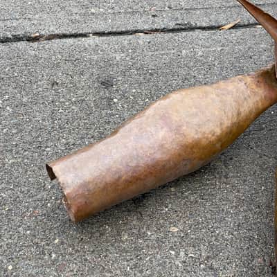 3 Custom Hammered Raw Copper Cowbells 14"-16" FX Chimes image 8