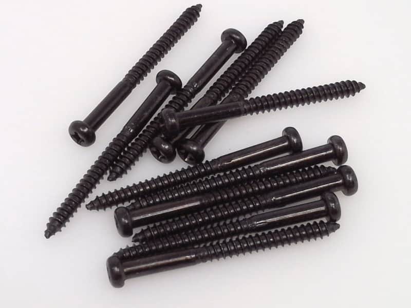 True Custom Shop® 1 3/16" Black Pickup Mounting Screws for Fender P & J Bass image 1