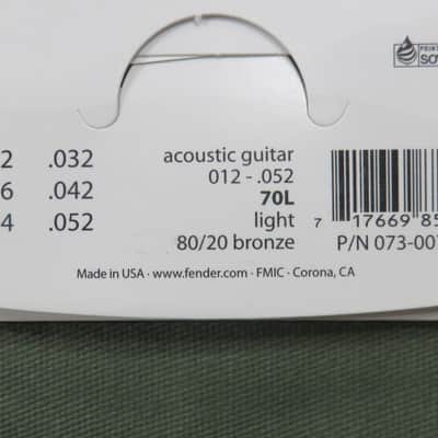 Fender 073-0070-403 80/20 Bronze Acoustic Guitar Strings 70L .012-.052 image 5