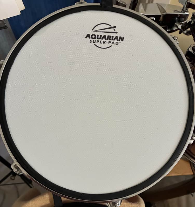 Aquarian 10" Super-Pad Sound Dampening Practice Pad 2010s - White/Black image 1