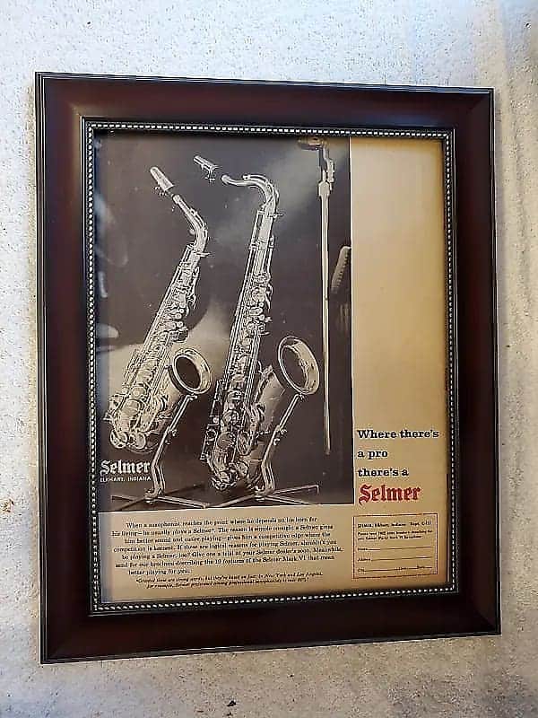 1957 Selmer Horns promotional Ad Framed Selmer Mark VI Original image 1