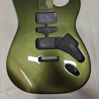 Green Metallic Finish Guitar Stratocaster Strat Style Body image 1
