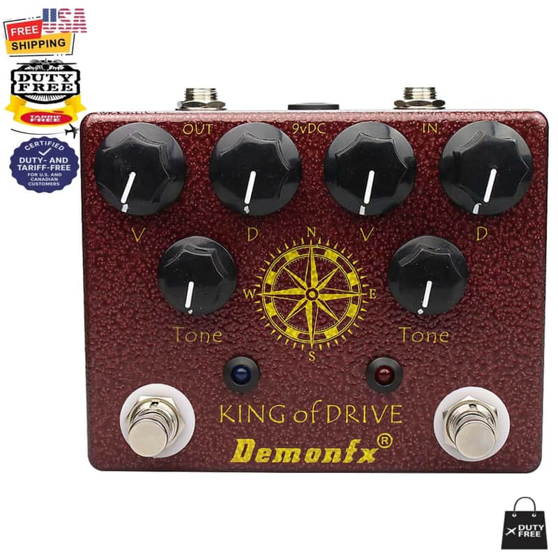 Demonfx King of Drive Overdrive DUAL DRIV Boost Distortion Guitar Effect Pedal 4 DIP image 1