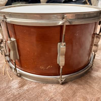 USED WFL 7 X 15 SNARE DRUM MAHOGANY SHELL; MAPLE RE-RINGS image 4