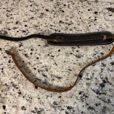 Vintage Leather Guitar Strap 60s? - Black image 2