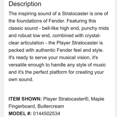 Fender Player Stratocaster with Maple Fretboard 2020- Buttercream image 4