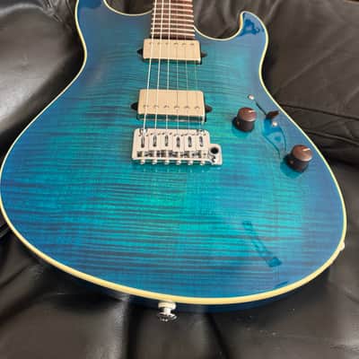 Suhr Modern Carve Top 2014 Reload Collection Flamed Blue Aqua Cocobolo Neck **Stunning!** image 14