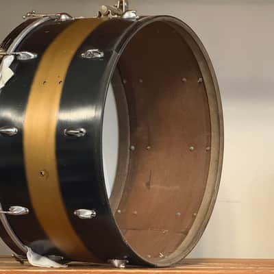 1940's WFL Black & Gold Duco 14x26 16x16 9x13  Drum Kit Zephyr Lug image 10