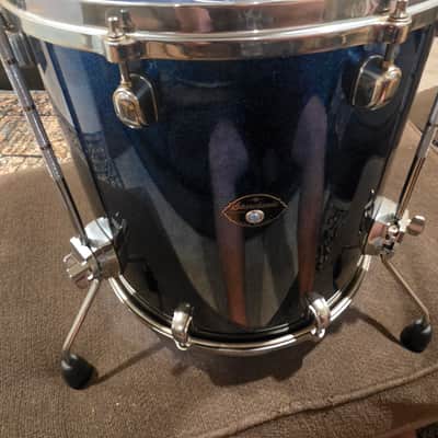 Tama STARCLASSIC PERFORMER BIRCH 16 IN Floor Tom 2000s - Blue Galaxy Fade image 2
