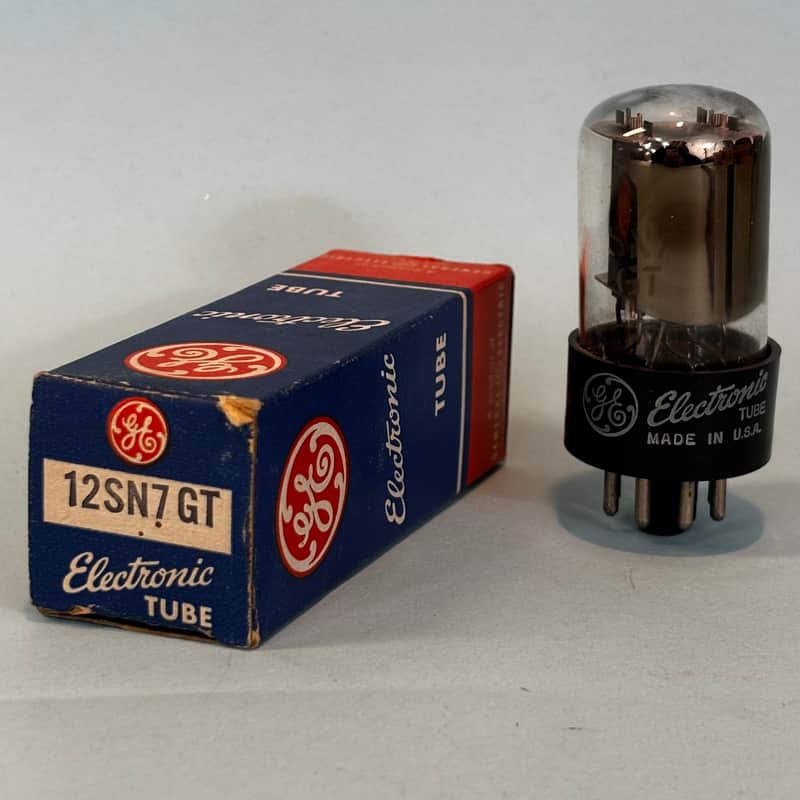 1952 General Electric 12SN7GT Vintage 1950s GE Gray Plate Rectifier Tube! T528 image 1