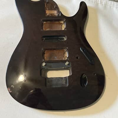 2000's Korean Ibanez S470QS S Series Transparent Black Quiltd Guitar Body LO-TRS Tremolo Ready image 3
