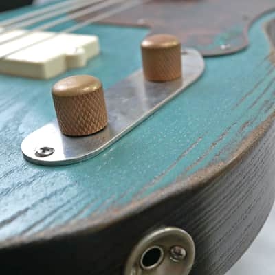 Offbeat Guitars "Priscilla" Bass - Nitro Relic Finish, Active EMG Music Man P/U, Patina Copper Guard image 5