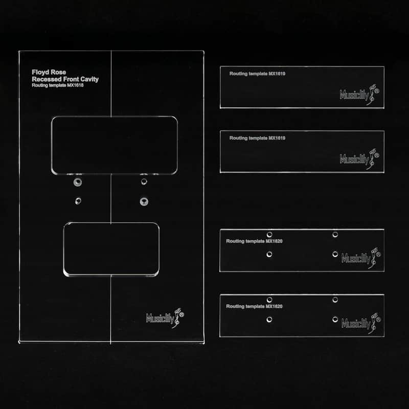 PRO CNC Acrylic Routing Template Set – Floyd Rose Recessed Tremolo Mod image 1