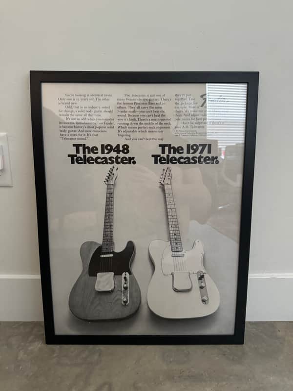 1971 Fender Telecaster Dealer Poster Original Framed Memorabilia Display image 1